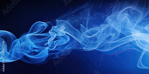 colorful blue smoke and vapor with a flat black background digital design