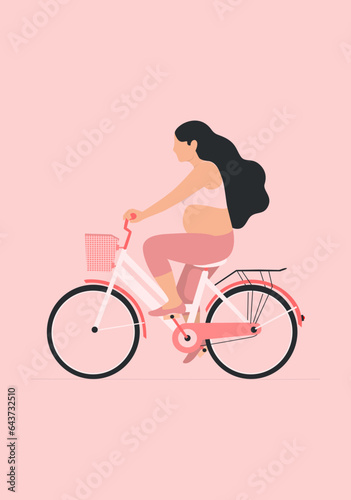 pregnant woman riding a bicycle 