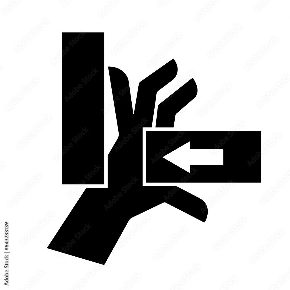 Hand Crush Force From Right Black Icon ,Vector Illustration, Isolate On White Background Label. EPS10 Hand Crush Force From Right Black Icon ,Vector Illustration, Isolate On White Background Label. EPS10