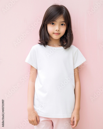 Wallpaper Mural Girl in white T shirt colorful background for fashion designer Torontodigital.ca