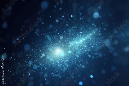 Wallpaper Mural Blue bokeh light background, Christmas glowing bokeh confetti and sparkle texture overlay for your design. Sparkling blue dust abstract luxury decoration background. Torontodigital.ca