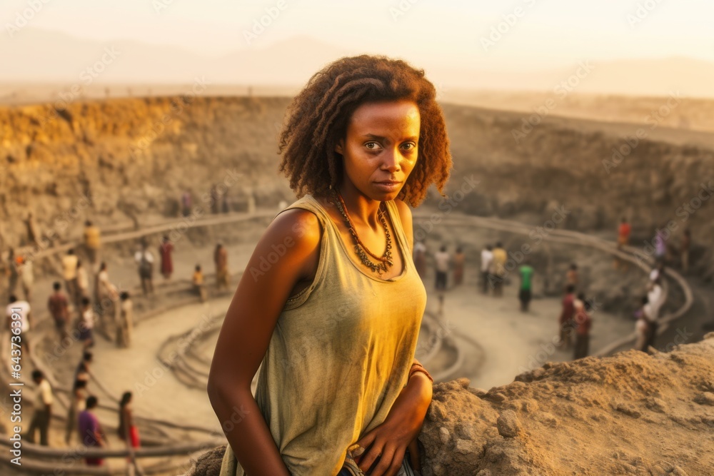 Medium shot portrait photography of a glad girl in his 30s wearing a