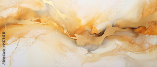 Abstrakcyjne tło ze złotą farbą - atrament alkoholowy. Jasny nowoczesny obraz - sztuka. 