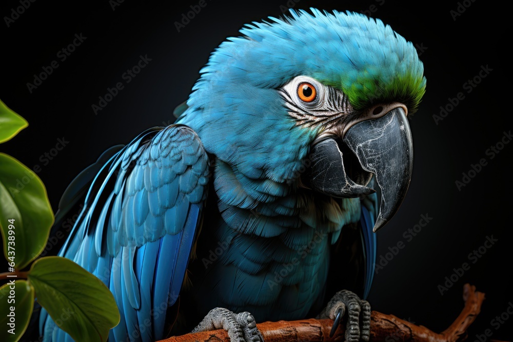Fototapeta premium A vibrant parrot perched on a lush tree branch