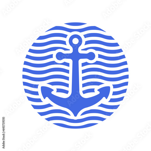 Anchor icon. Color silhouette. Front view. Vector simple flat graphic illustration. Isolated object on a white background. Isolate.