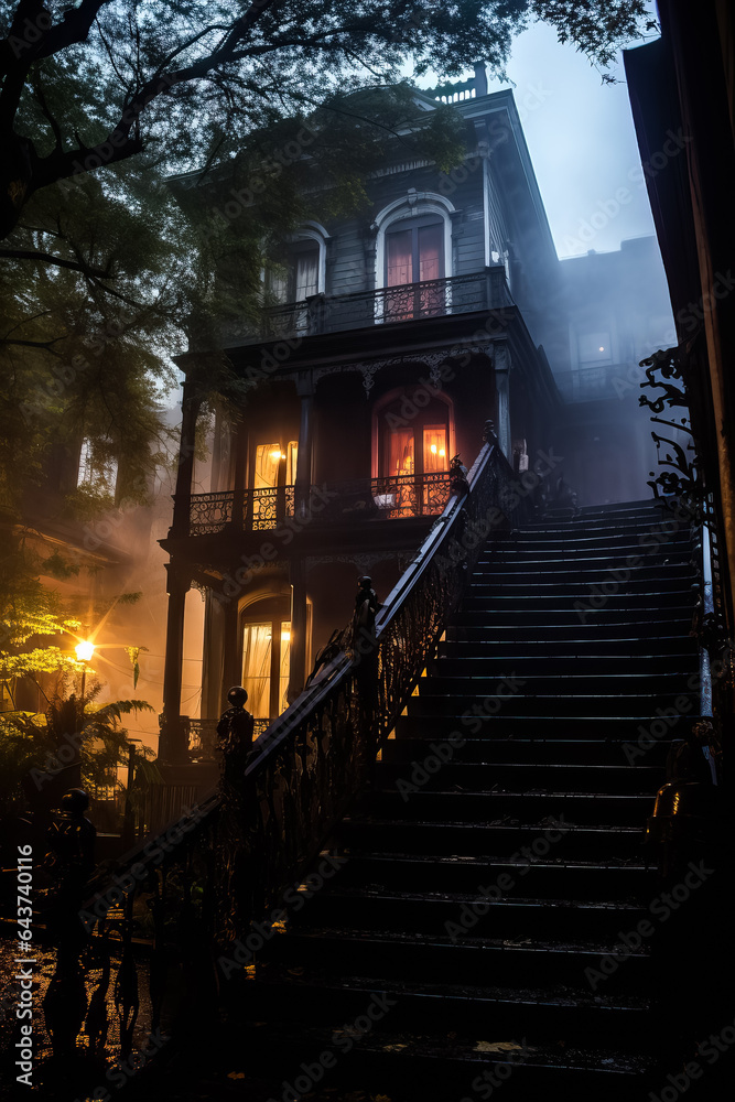 Draped in cobwebs and shrouded in darkness a haunted house awaits thrill-seekers on hair-raising ghost tours in October 