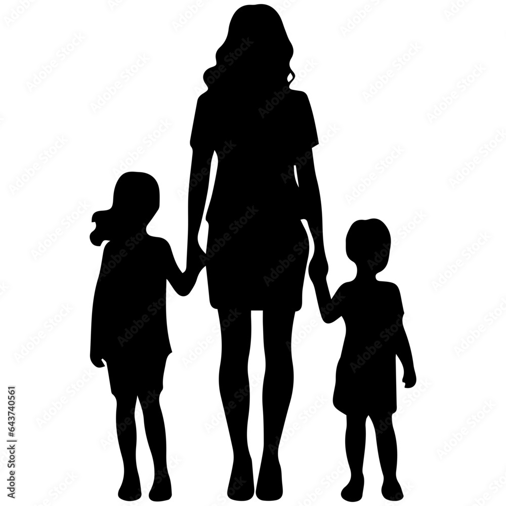 Mother and Child Silhouette. Vector Illustration Mother and Child Silhouette. Vector Illustration