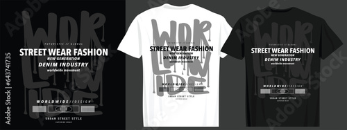 Grunge urban street wear typography. Vector illustration design for fashion graphic, t-shirt, print, slogan tee, card, poster. photo