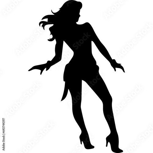 Silhouettes of a beautiful girl