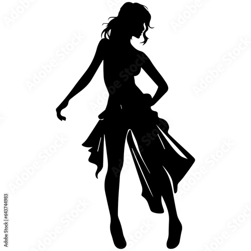 Silhouettes of beautiful girl