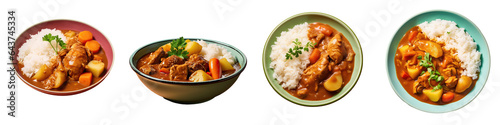 Japanese chicken curry on transparent background photo