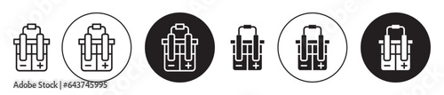 Hydrogen electrolysis vector icon set. water electroplating symbol in black color. photo