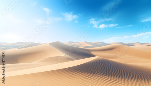 Sand Dunes in dry and hot desert - Generativ AI