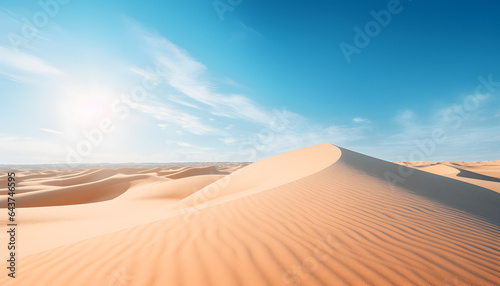 Sand Dunes in dry and hot desert - Generativ AI