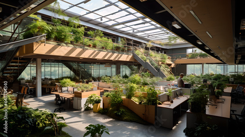 Eco-Friendly Office with Greenery Focus generative art