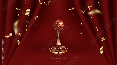 luxury award nomination with curtain background. Vector