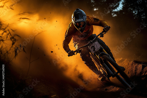 Biking in the dirt. Riding the Edge. The Thrill of Two Wheels