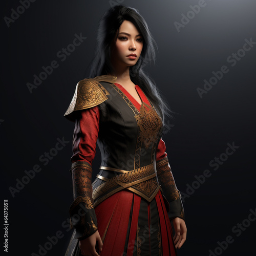 Unveiling the Valor and Grace of a Chinese Warrior Girl - A Portrait of Strength and Elegance photo