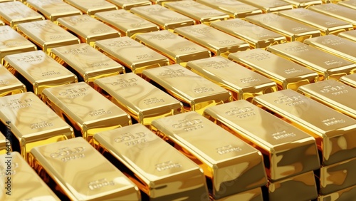 stack of gold bars showing, showing wealth and richness