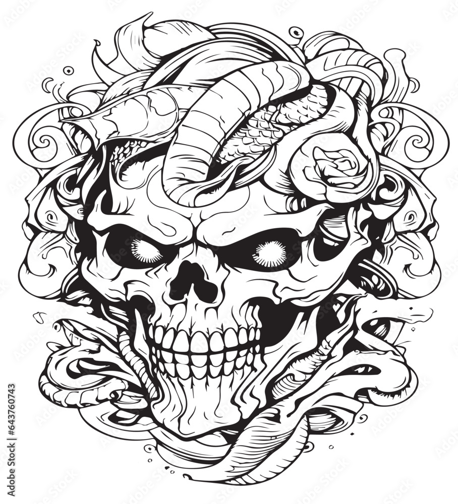 skull tattoo coloring pages.