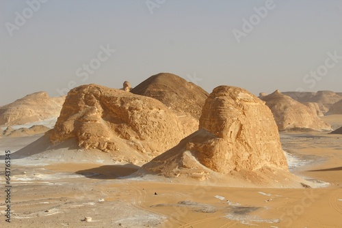 Rock formation in the desert of Aqabat valley in Farafra Oasis in Egypt