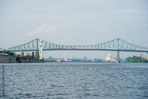 Jacques Cartier Bridge, Montreal Clock Tower, and Saint Lawrence River View
