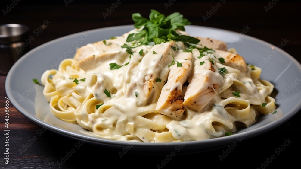 Creamy and cheesy Instant Pot chicken Alfredo, with fettuccine noodles and a creamy Alfredo sauce. 