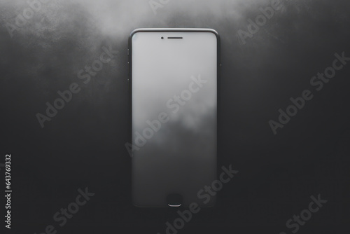 Futuristic Smart Cellphone on Black Grey Background, Generative AI