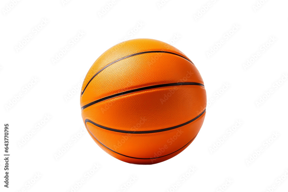 Realistic basketball ball isolated on transparent background, Generative AI