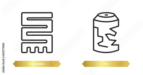 two editable outline icons from zodiac concept. thin line icons such as toughness, tin vector.