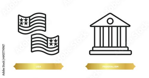 Fotografía two editable outline icons from united states of america concept