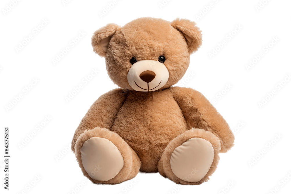 The teady bear isolated on transparent background, Generative AI