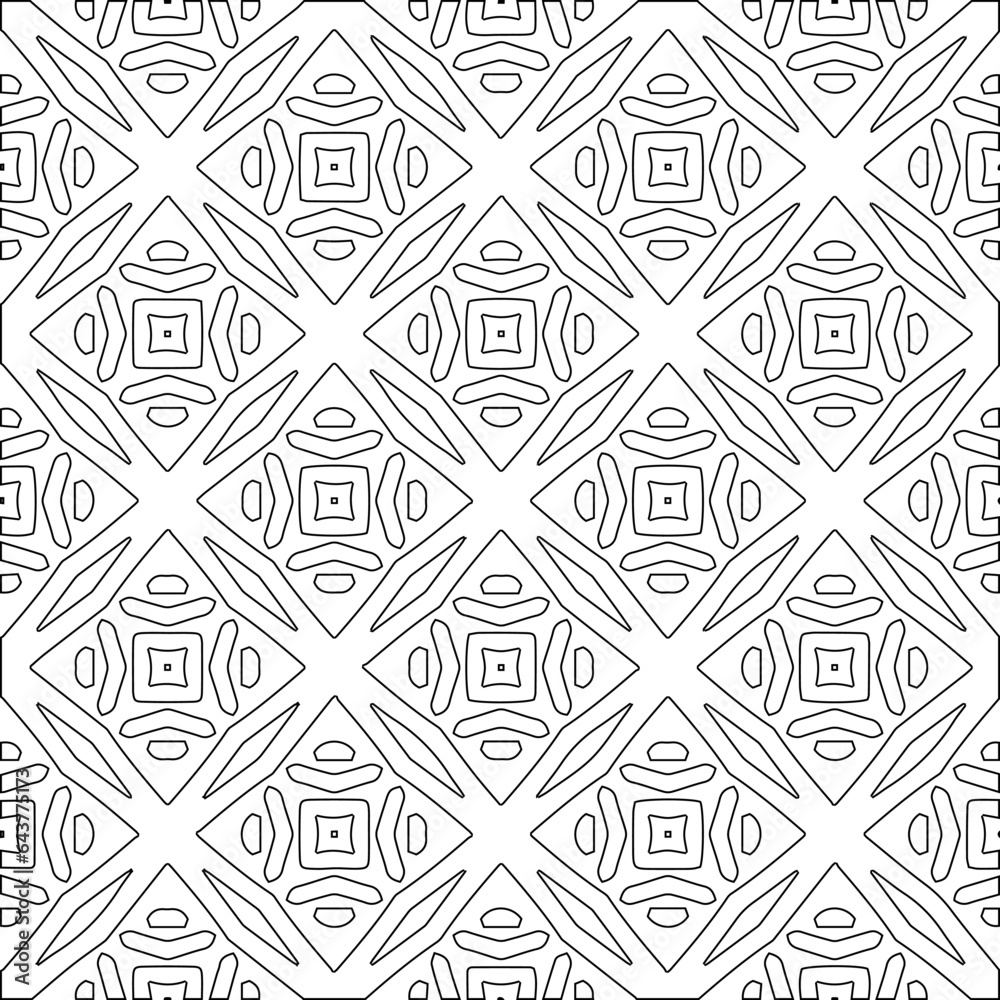 Vector pattern with symmetrical elements . Modern stylish abstract texture. Repeating geometric tiles from striped elements.Black and white pattern. Vector pattern with symmetrical elements . Modern stylish abstract texture. Repeating geometric tiles from striped elements.Black and white pattern.
