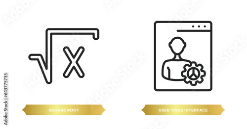 Foto two editable outline icons from user interface concept