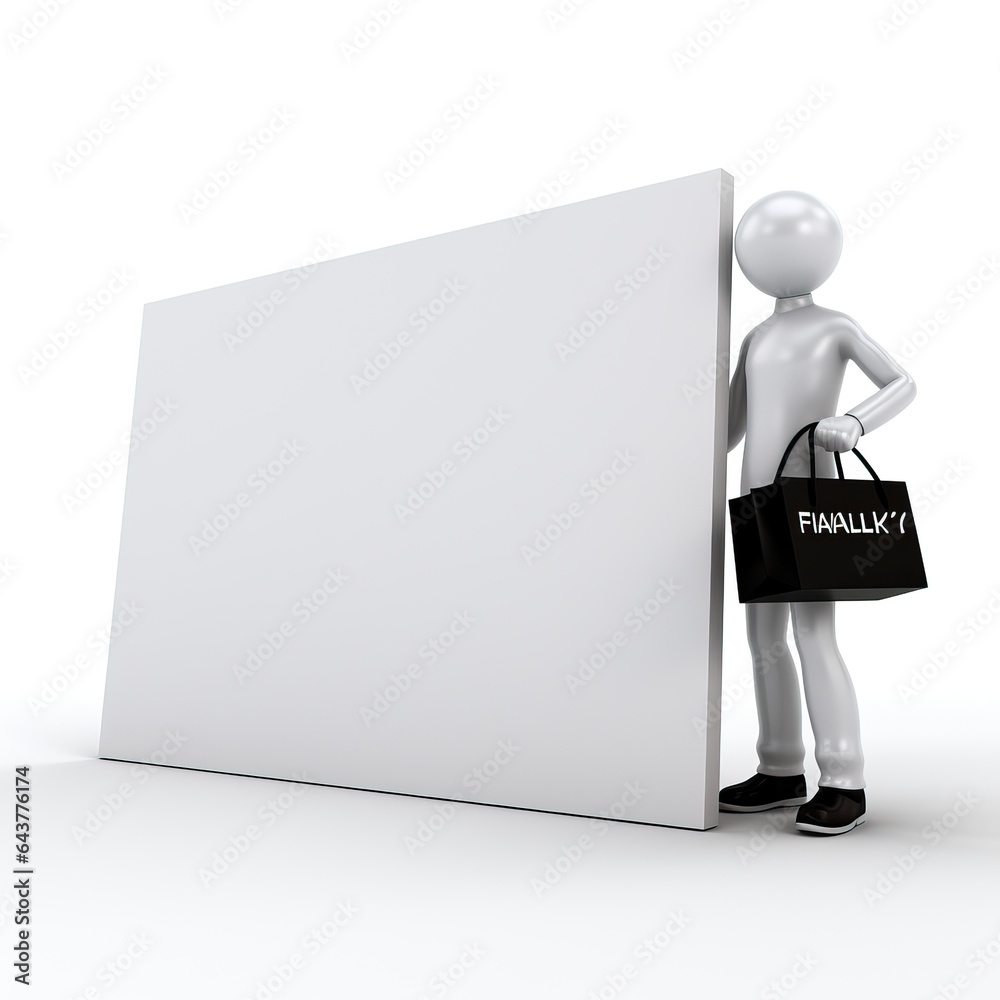 Black Friday with white background, shopping cart and gift box high quality ai generated image