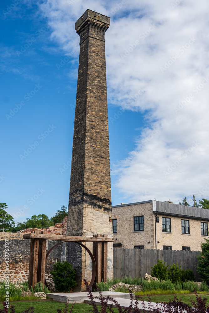Old Chimney of the mill in Elora, Ontario, Canada