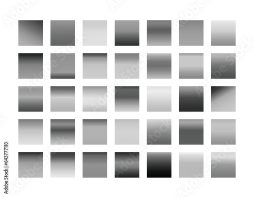 Dark gray silver color gradient palette set