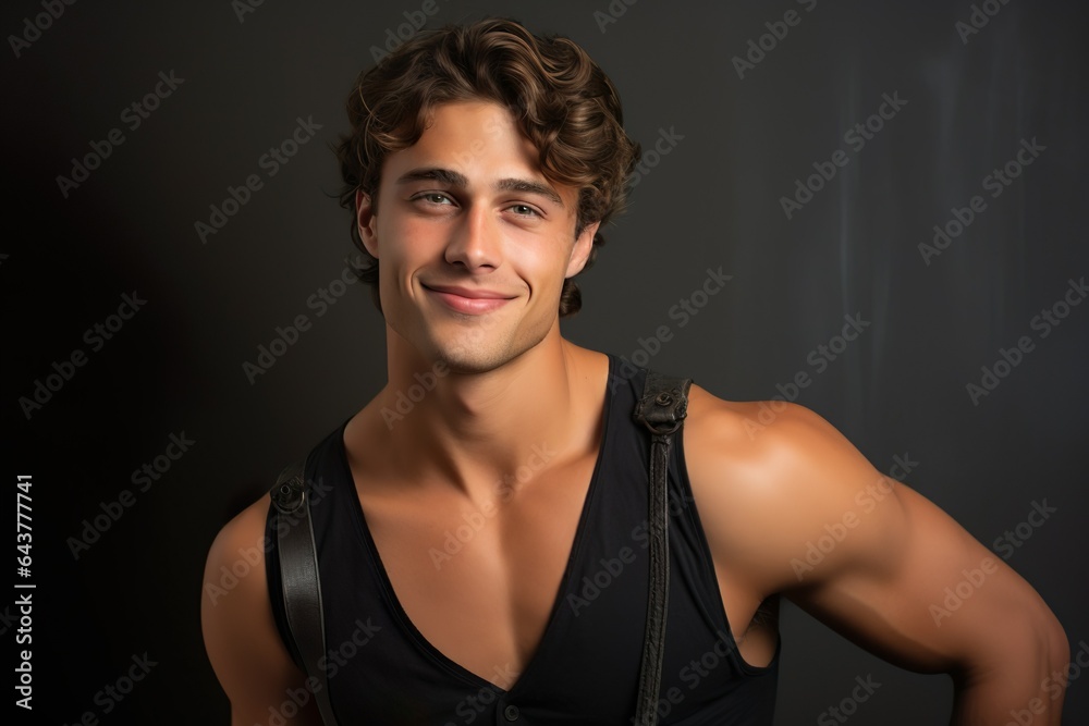 Masculine beauty young men model smiling | Generative AI Masculine beauty young men model smiling | Generative AI