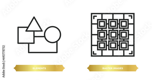two editable outline icons from technology concept. thin line icons such as elements, raster images vector.