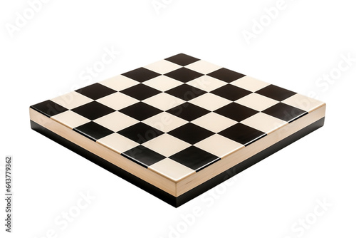 Blck and white chess board isolated on transparent background, Generative AI