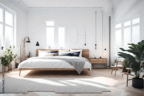 a minimalist bedroom with Scandinavian design © Humaira