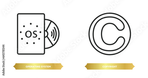 two editable outline icons from seo concept. thin line icons such as operating system, copyright vector.