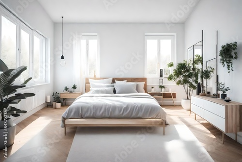 a minimalist bedroom with Scandinavian design