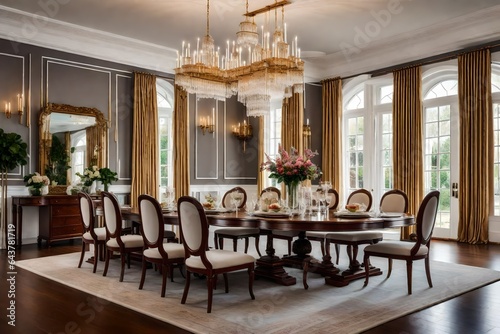 an image ofa formal dining room witha display of fine china