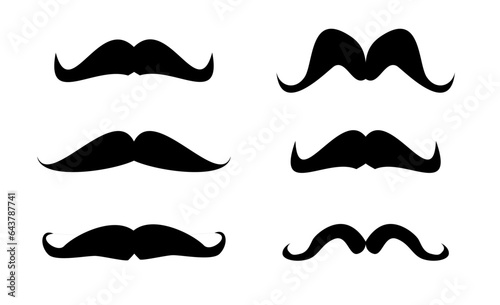 Old style mustache icon set