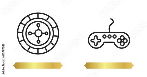 two editable outline icons from concept. thin line icons such as ,