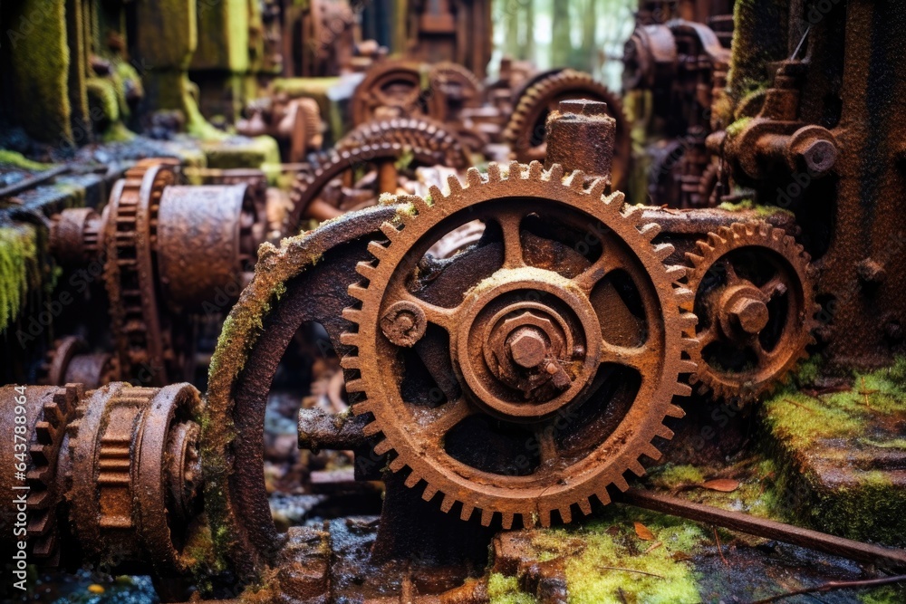rusty gears from abandoned machinery rusty gears from abandoned machinery