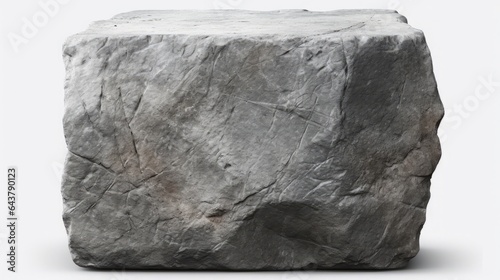 gray block stone isolated on transparent background, copy space 16:9