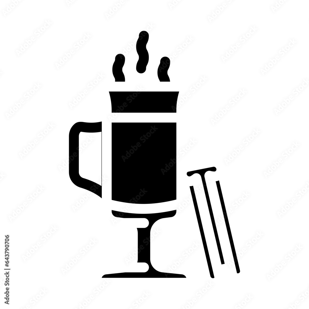 hot drink glyph icon vector. hot drink sign. isolated symbol illustration hot drink glyph icon vector. hot drink sign. isolated symbol illustration