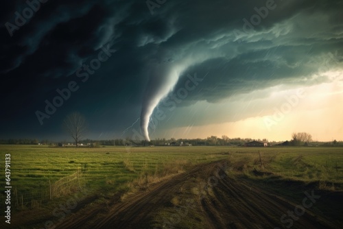 tornado through an empty field, dirt flying © Alfazet Chronicles